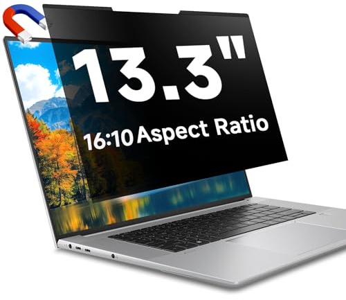 STARY Magnetic Laptop Privacy Screen 13.3 Inch 16:10 Aspect Ratio Removable | Anti Spy Blue Light Glare, Laptop Privacy Screen Filter for Dell/Hp/Acer/Lenovo/Samsung/Asus/Sony