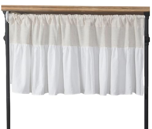 Peosaard Gardinkappa, kökskappor för fönster, 140 x 61 cm rustik bondgårdsskrans, stångficka boho köksgardiner för matsal vardagsrum café, bondgård
