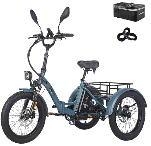 Fafrees F20 Mate Triciclo Elettrico per Adulti Batteria 48V 21Ah 20 Pollici Omologato Bicicletta Elettrica Pieghevole 180kg, Pieghevole A 3 Ruote 65N.m, Freni a Disco Idraulici