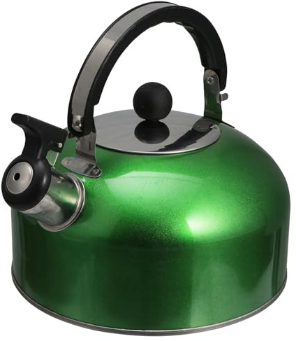 IWOWHERO Bouilloire à Thé 3l Bouilloire Sifflante en Acier Inoxydable Poignée Ergonomique Confortable Grosse Capacité Vert pour Cuisinière Induction et Gaz