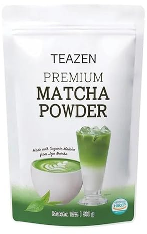 TEAZEN - Poudre de Matcha Premium - Estilo Café Dulce para Matcha Latte - Auténtico Té Verde de Jeju - Bebida Bienestar Rica en Antioxidantes - Bolsa Resealable 500g