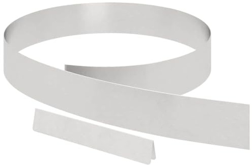 Gartenumrandung aus Stahl, Rasenkante für Rasen, Beete, Metall, Zaun, Garten, Silber, 450 x 0,05 x 15 cm, Edelstahl