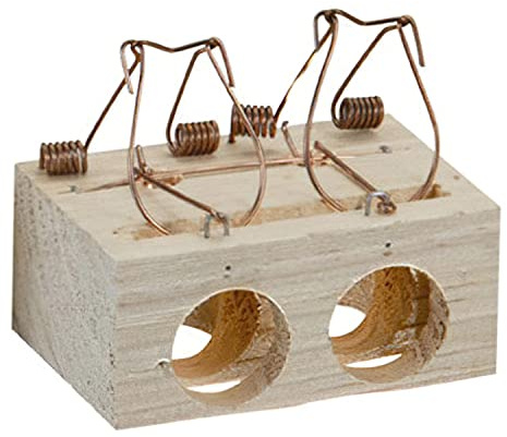 Trampa ratones madera 2 agujeros Ø 28 mm.
