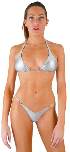 my sexy bikini - String Triangel Bikini Mini Schwarz Weiß Blau Rot Rosa Braun Orange Violett - Séduction
