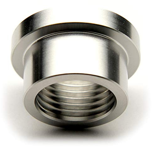 1/2” NPT Female Weld Bung – 304 Stainless Steel Stepped Threaded Fitting (OD 1.0”) with Thick Top Head Flange (OD 1.2”) – One-Way Tapered Thread for Custom Weld-On Installs