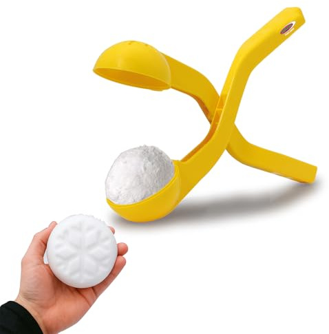 Jamara 460396 - Snow Play Pinza per palle di neve 38 cm gialla – Palle di neve in pochi secondi, Diametro 7 cm, Palle di neve morbide e non dure