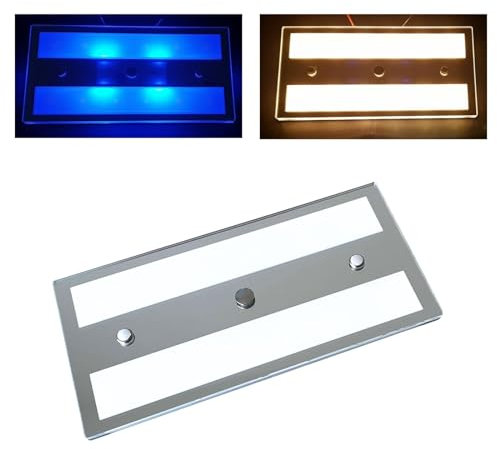 MARVIX LED Light 12V 24V Slim Touch Switch Dimmable 6W White/Blue Interior Ceiling Lamp for Caravan, Campervan, Motorhome & Boat Lighting