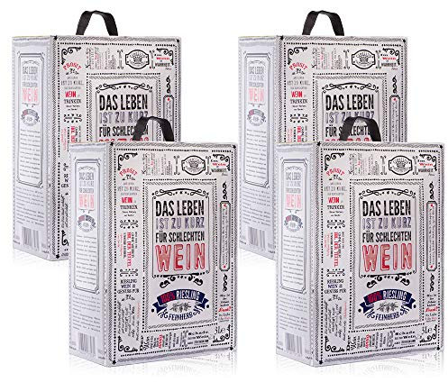 Riesling QbA, feinherb, Bag-in-Box, sortenreines Weinpaket (4x3,0l)