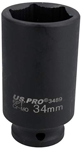Écrou de moyeu arrière profond de 34 mm - 6 pans - 1/2'' - Douille