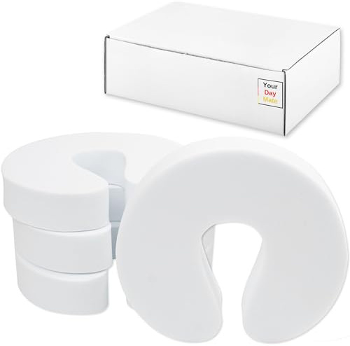 Türstopper für Kinder und Haustiere, 4 Stück, in Weiß, aus Schaumstoff, Finger Einklemmschutz, für Zimmertüren und Schiebetüren, Fingerklemmschutz für Türdicken von 10-50 mm, Kindersicherung Tür