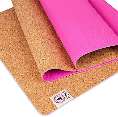 XXL Yogamatte rutschfest - Kork und Naturkautschuk 190cm - Extra lang + Tragegurt + Nachhaltige Yoga Matte groß Überlänge