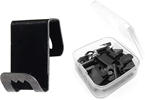 20 Pcs Photo Frames Hanger Hooks, S-Shaped Metal Picture Hanging Clips, Sawtooth Hanger for Home Office Wall Mount Album Artwork Painting Frames - Black