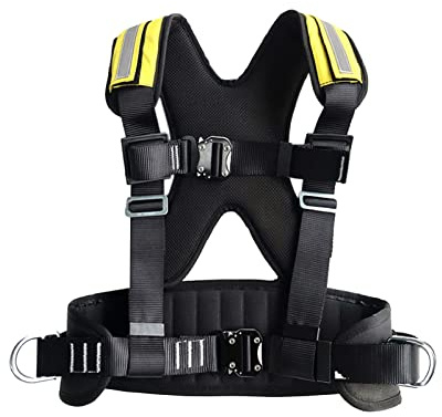 ArnéS De Seguridad Anticaidas Reflectantes Sencillo, Arnes para Trabajos Verticales, Arnes para Trabajos Verticales con Soporte De Hombro Desmontable, Anticaidas Retractil Cuerda A