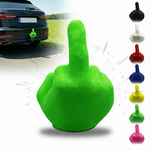 R-Satz Shop Kugelschutzkappe für Anhängerkupplungen - Hand - Mittelfinger - Abdeckkappe für Kupplungen - AHK Kappe Lustig Abdeckung (Grün)