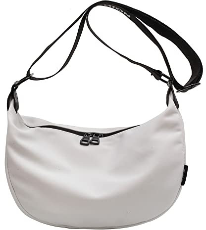 YIGEBAG Borsa a tracolla a mezzaluna, casual, a pendolo semplice, regolabile, portatile, elegante, grande capacità for le vacanze settimanali, beige.