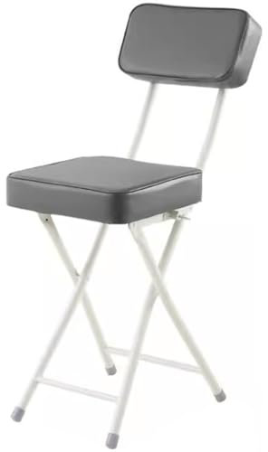 Klappstuhl Küche Gepolstert Haushalt Einfaches Quadrat Klappbar Stühle, Küche Tragbar Gepolstert Essensstuhl, Besucherstuhl, Tragfähigkeit 120 Kg (Color : Grigio, S : 77 * 36.5 * 30cm)