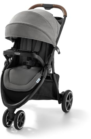 Graco Outpace LX All-Terrain 3-Wheel Baby Stroller, Cohen €” Compatible for Travel System, Easy One-Hand Fold, in-Seat Suspension for Comfortable Ride, Never-Flat Rubber Tires