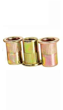 3/5/10 Stück M3 - M12 Nietmutter Flachkopf Blindnietmutter Einsatz Rivnut Nutsert for Schraube Bolzen verzinkt Kohlenstoffstahl Rändelmuttern (Color : 3pcs, Size : M5)