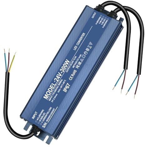 transformateur 220v 24v 300w 12.5A, alimentation 24v 300w | étanche IP67, Transfo AC à DC, pour G4, GU5.3, MR11, MR16, non gradable, sans bruit, sans scintillement, sans charge minimale