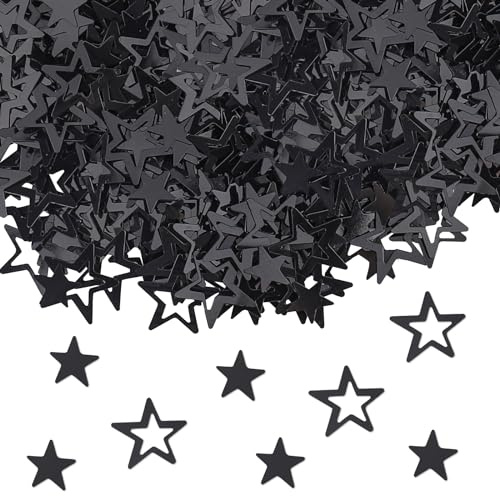 GoldRock Glitzer Streudeko Sterne Schwarz,Glitzersterne Konfetti Weihnachten,Streusterne Groß,Streudeko Weihnachten Silvester,Stern Konfetti,Tischdeko Geburtstag Hochzeit,Weihnachtskonfetti Stern Deko