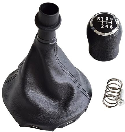 Auto Schalthebelmanschette Für VW Für Transporter T5 T5.1 Für GP 2003-2011 T6 Auto 5/6 Gang Schalthebel Schaltknauf Ledermanschette Car Schaltsack (Größe : 6 Speed-Black)