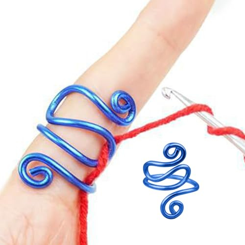 Amesor Réglable Boucle De Tricot Crochet Boucle Anneau Accessoires De Tricot - Bague À Doigt Ouvert | Guide De Fil Porte-Doigt À Tricoter Dé À Tricoter pour Artisanat Accessoires Outil (4,5 X 4 CM)