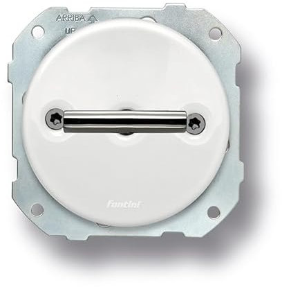 FONTINI - Va-et-vient double métal nickel noire porcelaine blanche DO LOW