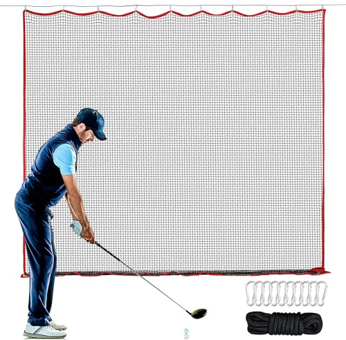 FRANKTECH Golf Netting, 10ft, 15ft, 20ft Sports Netting - Heavy Duty High Impact Multi-Sport Practice Net for Golf, Baseball, Soccer, Hockey, Lacrosse, Backyard Driving & Training Barrier