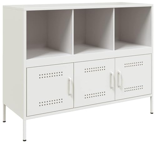 vidaXL Skåp vit 100,5x39x79 cm stål