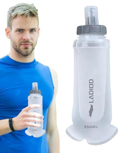 lyanny Faltbare Trinkflasche, weiche Wasserflasche - 350 ml faltbare Sport-Trinkflasche | Weithals-Trinkrucksack für Fitness, Radfahren, Bergsteigen, Joggen und Outdoor-Abenteuer