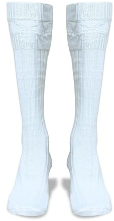 BELGLY - Calcetines escoceses de lana para hombre, estilo casual, boda, deportes, blanco, M