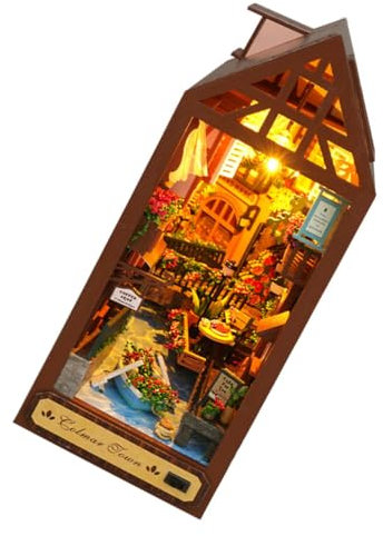 PHENOFICE Holzhaus-Set Zum Selberbauen 3D-innenarchitekturmodell Einfach Zu Montieren Ohne Batterie Notwendig Für Bücherverzierungen Und Sammlungen