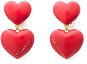 Kate Spade New York Heart You double drop earrings, Red.