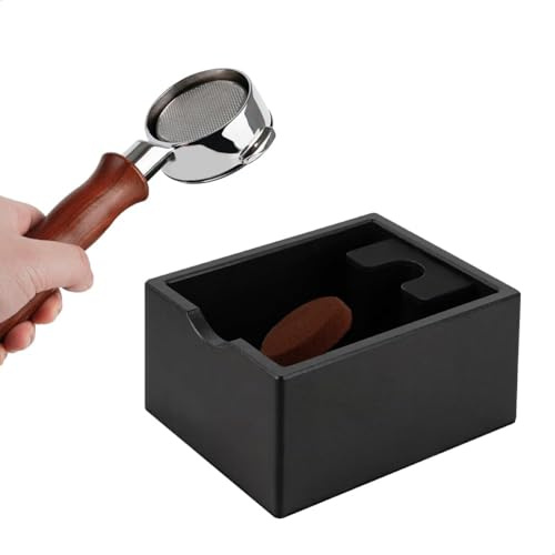 watchget Espresso Knock Box, Coffee Ground Knock Box, Dual Function Storage and Tamping Tool with Non-Slip Base, Made of Durable ABS Plastic, Perfect for Baristas and Coffee Enthusiasts, Black | Sturdy ABS Coffee Grounds Dump Bin; Non-Slip Base; Shock-Absorbing; for Home Barista Stations