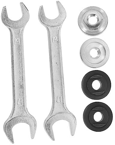 WOONEKY Inner Outer Nut Kit 2 Sets of Hexagon Nuts with Wrench Easy Installation for Grinders