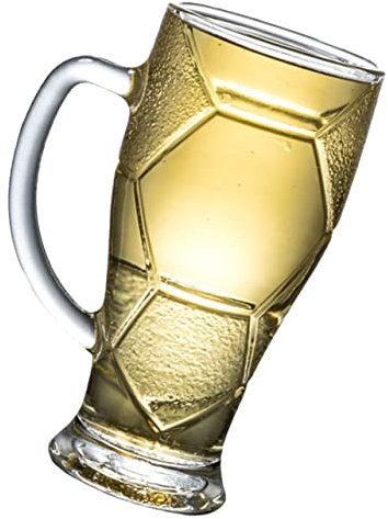 Ciieeo Mug Novelty Multi-Function with Handle Beer 600ml Glass for Football and Soccer Match for Professional Use in Restaurants and Cafes