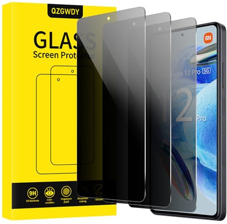 QZGWDY 3 Pezzi per Xiaomi Redmi Note 12 Pro 4G/5G Pellicola Privacy, Anti-Spy Vetro Temperato Protezione Schermo Protettivo Film Resistente Durezza 9H Screen Protector, Senza Bolle, Anti Graffio