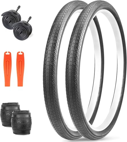 ZUKKA Set di 2 pneumatici pieghevoli da 24 pollici 24x1,75 47-507 Pneumatici di ricambio per biciclette Set di 2 camere d'aria da 24 pollici per MTB, biciclette per bambini, biciclette da trekking
