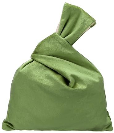 sourcing map Velvet Wrist Knot Tote Bag, Women's Wristlet Knot Pouch Clutch Wristlet Sleeve Handbag Small Wrist Knotted Evening Purse Bag
