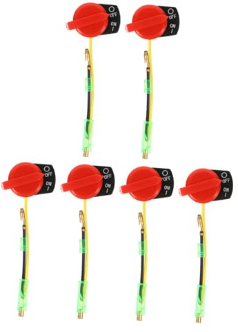 Toddmomy 6pezzi Interruttore di Arresto Motore Dual Line per Generatori e Tagliaerba Elettrici off Facile da Usare Materiale Durevole in Plastica e Rame Compatibile con Motori Benzina Multi