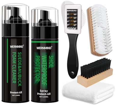 WERNMIND Suede Shoe Waterproof protecter Spray White Shoe Sneaker Cleaner kit Tennis Cleaning Kit Boot Fabric Shoe Cleaner Set