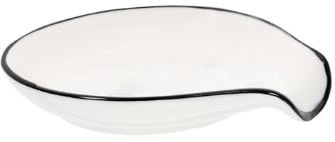 Hemobllo Poggiamestolo in Ceramica Piccolo per Cucina Supporto Cucchiaio con Profondo Antigoccia Porta Mestolo Stabile per Cucchiaio Bacchette e Spatole Facile da Pulire e Conservare
