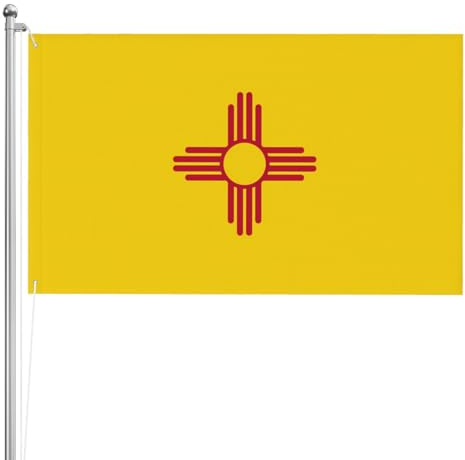 Bandera de Nuevo México de doble cara de 3 x 5 pies. Bandera pesada de triple capa de doble cara para exteriores, 3 x 5 pies, pancarta de jardín de poliéster.