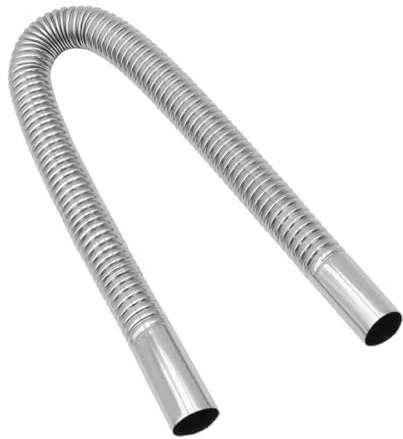 Gurtt Exhaust Hose for Power Generators 60 cm Stainless Steel Metal Hose Exhaust Pipe Auxiliary Heater Diesel Pipes with Clamps