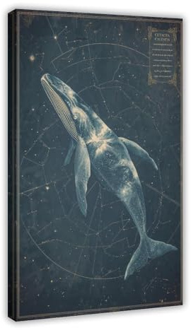 BKHJSASU Póster de astronomía vintage en lienzo, póster decorativo para pared, pinturas para sala de estar, dormitorio, decoración de 12 x 18 pulgadas (30 x 45 cm)
