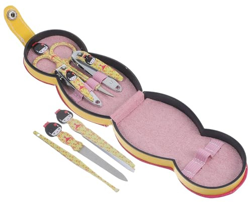 MUSISALY Ensemble de Coupe-ongles et Outils de Pédicure Manucure 6 Pièces Pince à Sourcils Lime à Ongles Cuillère à Ongles pour Soins Personnels Usage Domestique Portatif Couleur Aléatoire