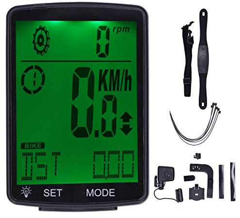 Fahrradcomputer mit 2,8 Zoll großem Bildschirm, LED Beleuchtung, Multifunktionaler Fahrrad Tacho - Klare Anzeige, Einfache Montage, Ideal für Fahrrad und Motorrad (Grün)