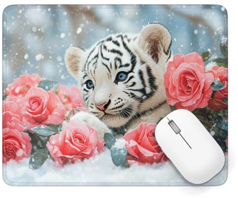 Alfombrilla Ratón 340 x 280 mm, Tigre Alfombrilla Ratón Gaming, A-1405 | Pequeña Mouse Pad con Impermeable y Antideslizante, Mousepad Animal Mejora la Precisión y Velocidad, para PC Teclado Gamer