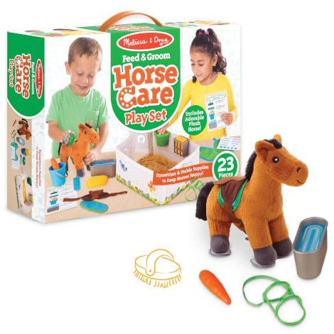 Melissa & Doug Feed & Groom Horse Care Play Set and Plush Toy