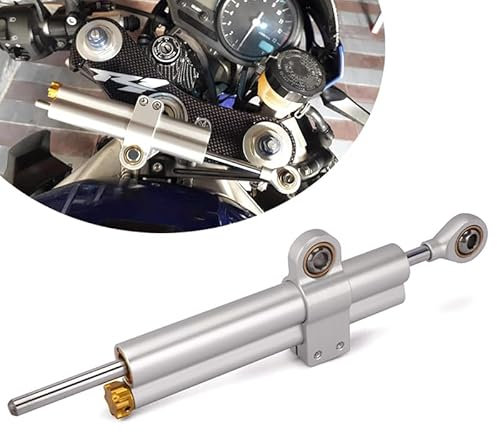 Ammortizzatore Sterzo Moto,Ammortizzatori di Sterzo Stabilizzatore Alluminio CNC Moto Universale Regolabile per E Scooter Fahrrad MT07 GSXR750 K4 ZX6R TL1000R